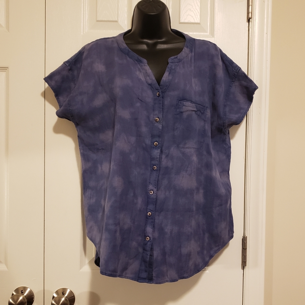 New Directions Button Up Short Sleeve Shirt XL